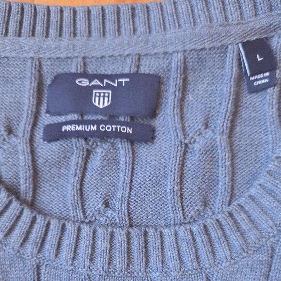 Knit Cable Crewneck sweater blue GANT - Picture 6 of 7